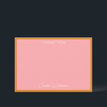 Tarjeta De Agradecimiento Naranja rosa moderno sencillo y suave Personalizad<br><div class="desc">Tarjeta de agradecimiento simple y moderada Naranja rosa Personalizado ducha plana</div>