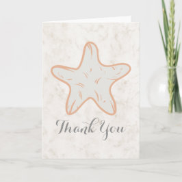 Tarjeta De Agradecimiento Naranja Rustic Starfish Boda Gracias