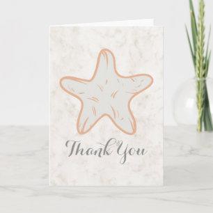 Tarjeta De Agradecimiento Naranja Rustic Starfish Boda Gracias