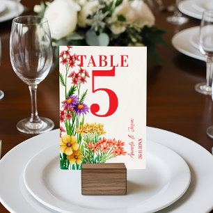 Tarjeta De Agradecimiento Naranja Rústico Boda de Flor Silvestre Número de t