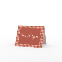 Naranja Rústico de Houndstoth Gracias Notecard