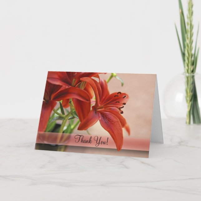 Tarjeta De Agradecimiento Naranja Tiger Lily Close Up Photograph (Anverso)