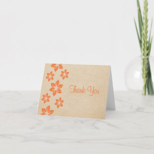 Tarjeta de agradecimiento naranja Tropical Floral