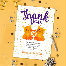 Naranja Twin Kitten Confetti Fiesta Gracias