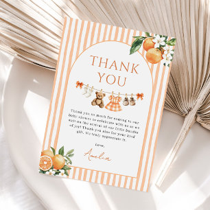 Tarjeta De Agradecimiento Naranja Un Poco Cutie Citrus Baby Shower