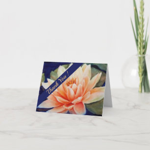 Tarjeta De Agradecimiento Naranja Waterlily Watercolor Floral