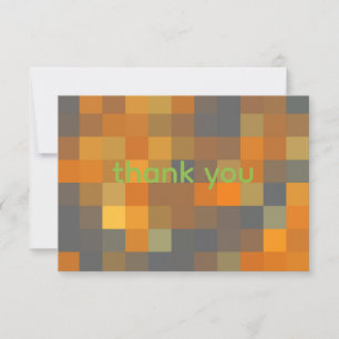 Tarjeta De Agradecimiento Naranja y azul marino