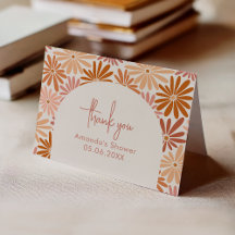 Naranja y bebé de color rosa retro floral Groovy d