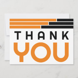 Tarjeta De Agradecimiento Naranja y Fiesta Grad Black Bars
