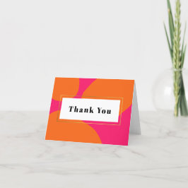 Tarjeta De Agradecimiento Naranja y rosa caliente moderno gracias