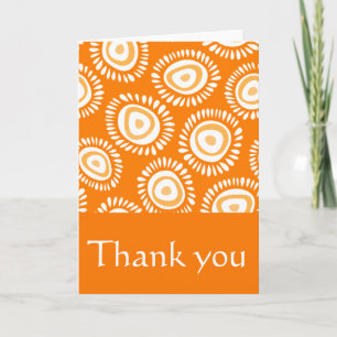 Tarjeta De Agradecimiento Naranjas adorables flores funky