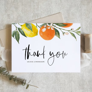 Tarjeta De Agradecimiento Naranjas botánicos y graduación de cítricos lemone