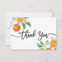 Tarjeta de agradecimiento Naranjas cariñosas