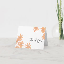 Tarjeta De Agradecimiento Naranjas Daisies en White Gracias