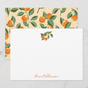 Tarjeta De Agradecimiento Naranjas Vintage Verano Boho Naturaleza Personaliz