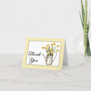 Tarjeta De Agradecimiento Narcisos Amarillos Elegantes Floral Agua Puede Cum