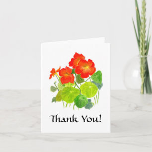 Tarjeta De Agradecimiento Nasturtiums Gracias Notecard