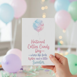 Tarjeta De Agradecimiento National Cotton Candy Day