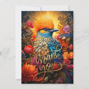 Tarjeta De Agradecimiento Naturaleza caprichosa Pájaro azul no 2