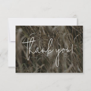 Tarjeta De Agradecimiento Naturaleza de guión minimalista y moderna
