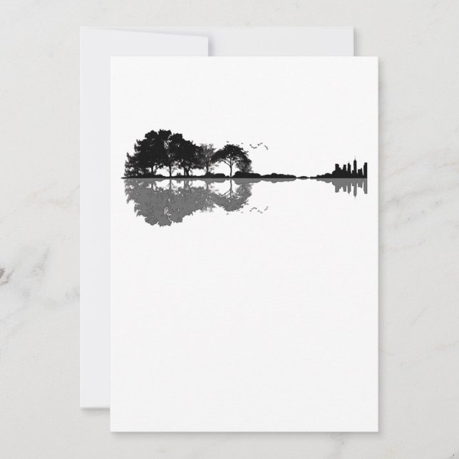 Tarjeta De Agradecimiento Naturaleza de guitarra acústica música de fondo gu (Anverso)