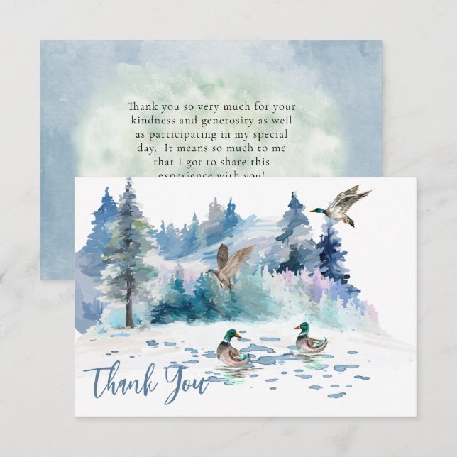 Tarjeta De Agradecimiento Naturaleza del bosque de Woodland (Anverso / Reverso)