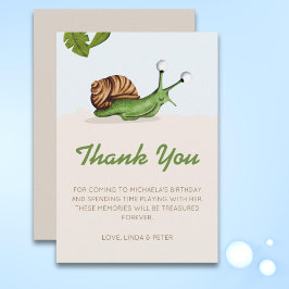 Tarjeta De Agradecimiento Naturaleza del caracol del jardín