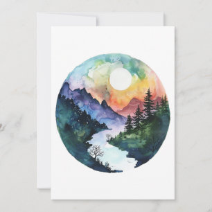 Tarjeta De Agradecimiento Naturaleza del Valle de las Montañas