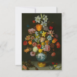 Tarjeta De Agradecimiento Naturaleza muerta de flores en un jarrón Wan-Li