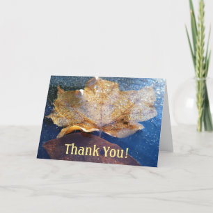 Tarjeta De Agradecimiento Naturaleza otoñal de la hoja de arce amarilla cong