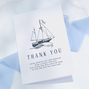 Tarjeta De Agradecimiento Nautica Baby Boy Shower Gracias