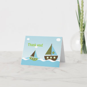 Tarjeta De Agradecimiento Náutica Náutica Niño Baby Shower Gracias