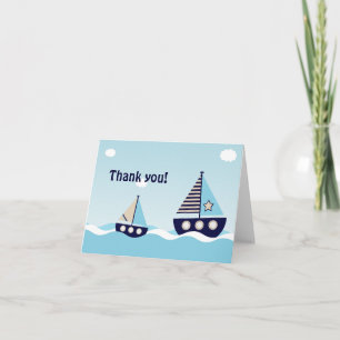 Tarjeta De Agradecimiento Náutica Náutica Niño Baby Shower Gracias