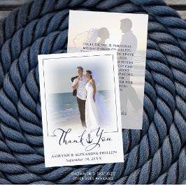 Tarjeta De Agradecimiento Nautical Anchor 2 Photo Boda Script Gracias