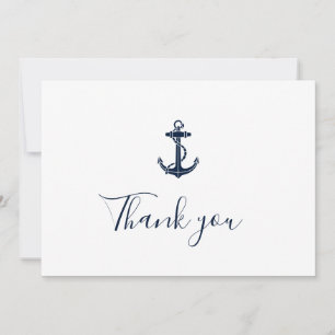 Tarjeta De Agradecimiento Nautical Anchor Moderno Boat Name Boda