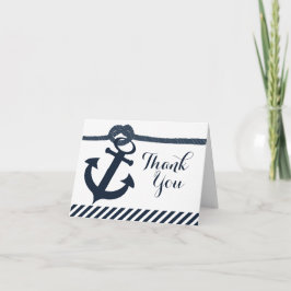 Tarjeta De Agradecimiento Nautical Anchor y Rope Gracias
