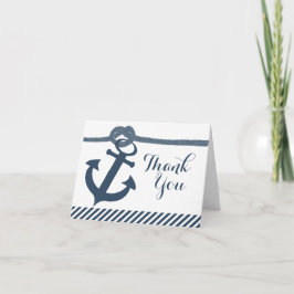 Tarjeta De Agradecimiento Nautical Anchor y Rope Gracias