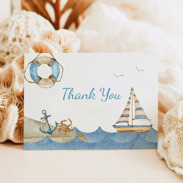 Tarjeta De Agradecimiento Nautical Boy Baby Shower