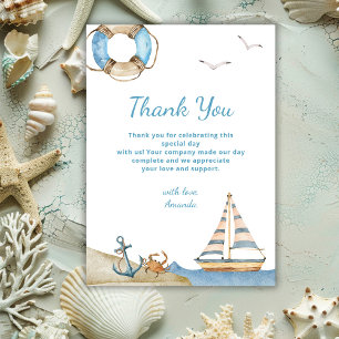 Tarjeta De Agradecimiento Nautical Boy Baby Shower