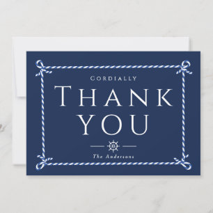 Tarjeta De Agradecimiento Nautical Rope Formal Navy Gracias
