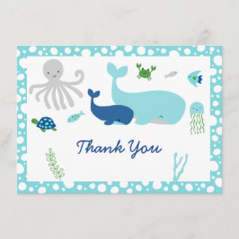 Tarjeta De Agradecimiento Nautical Under the Sea Baby Shower Gracias