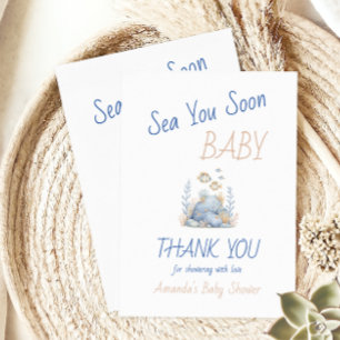 Tarjeta De Agradecimiento Náutico Bajo El Mar Tú Pronto Shower De Bebé