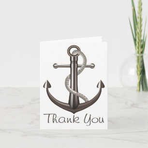 Tarjeta De Agradecimiento Náutico Gracias Ancla de Barco Boda Marinero