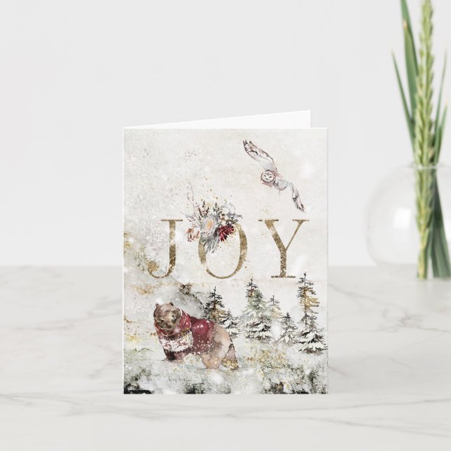 Tarjeta De Agradecimiento Navidad de alegría (Anverso)