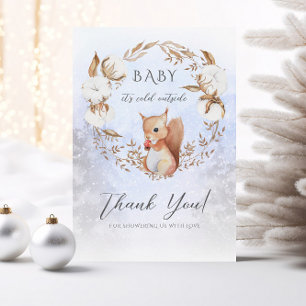 Tarjeta De Agradecimiento Navidad de Invierno Algodón Nieve Baby Shower Grac
