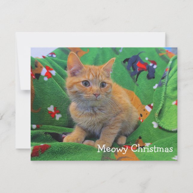 Tarjeta De Agradecimiento Navidad de Meowy (Anverso)