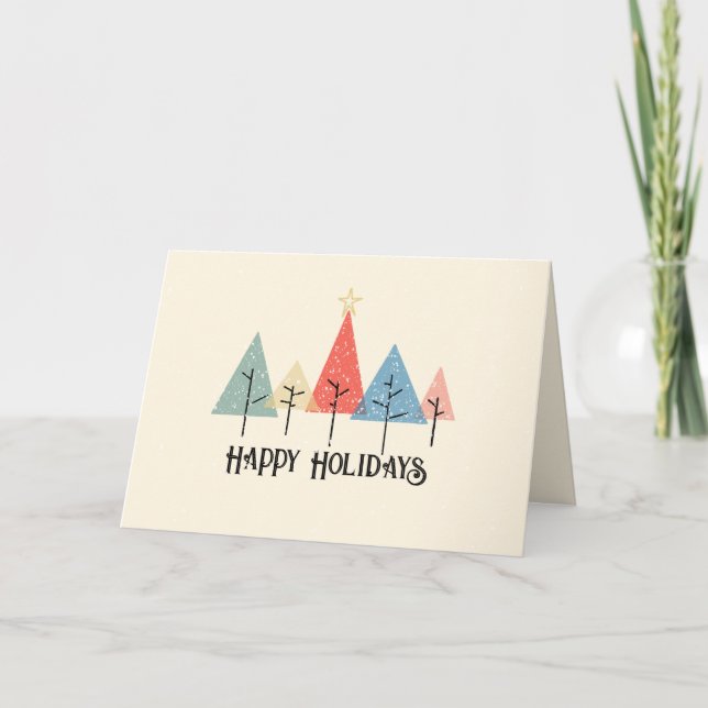 Tarjeta De Agradecimiento navidad feliz árbol de navidad simple estrella arc (Anverso)
