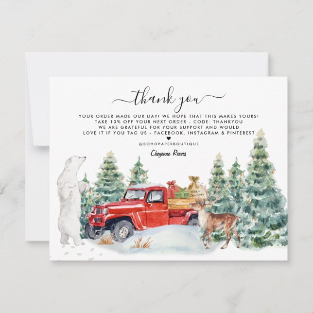 Tarjeta De Agradecimiento Navidad | Gracias al cliente empresarial (Anverso)