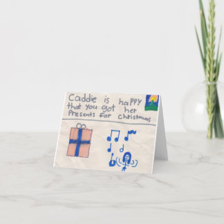 Tarjeta De Agradecimiento Navidad Gracias (niño)