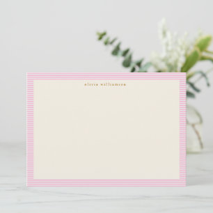 Tarjeta De Agradecimiento Navidad Personalizada Rayas Rosadas Vintage Lindas